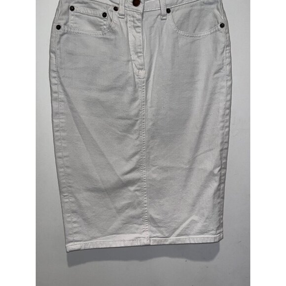 Boden White Denim Pencil Pockets & Button Closure Women's Skirt Size 4 - Picture 4 of 9
